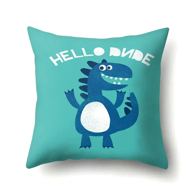Colorful cartoon dino baby pillowcase bedroom cushion cover