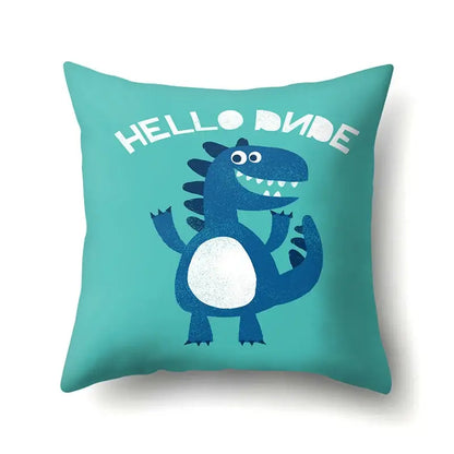 Colorful cartoon dino baby pillowcase bedroom cushion cover