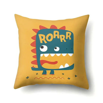 Colorful cartoon dino baby pillowcase bedroom cushion cover