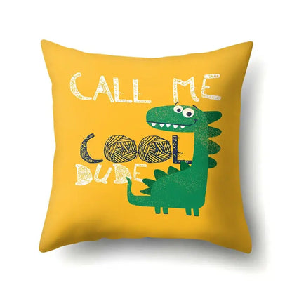 Colorful cartoon dino baby pillowcase bedroom cushion cover