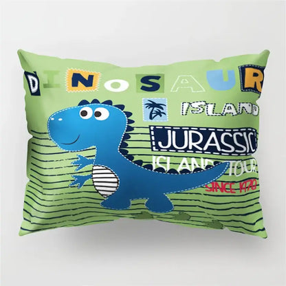 Colorful cartoon dinosaur pillowcase kids bedroom decor