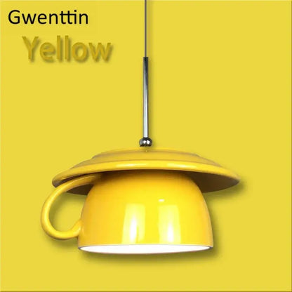 Colorful ceramic cup pendant light kitchen hanging lamp