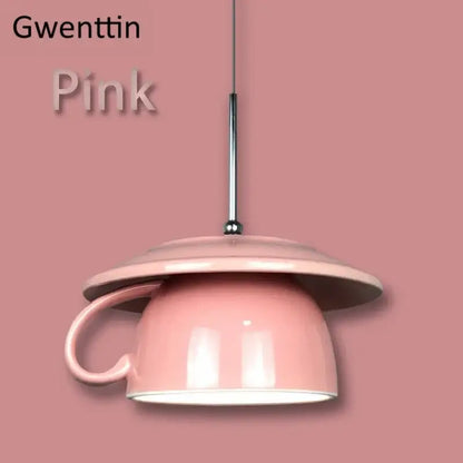 Colorful ceramic cup pendant light kitchen hanging lamp