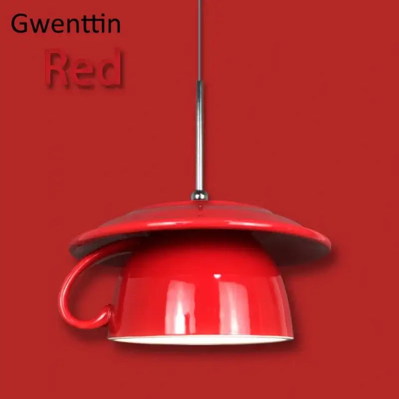 Colorful ceramic cup pendant light kitchen hanging lamp