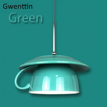 Colorful ceramic cup pendant light kitchen hanging lamp