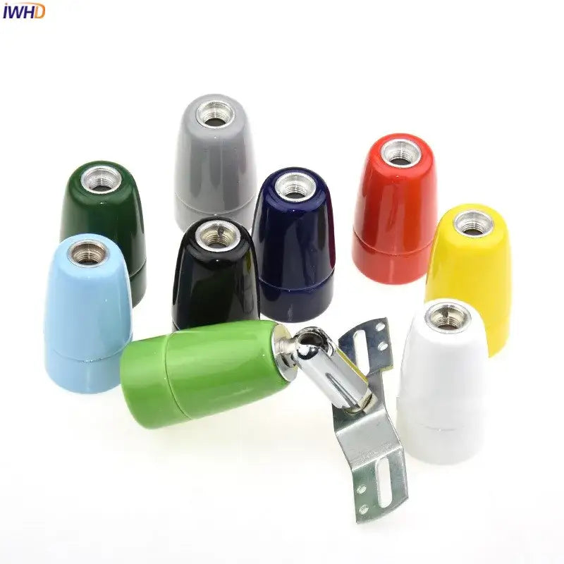 Colorful ceramic e14 socket bulb holder for bedroom and living room