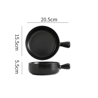 Colorful ceramic single handle salad bowl dining room tableware