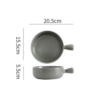 Colorful ceramic single handle salad bowl dining room tableware