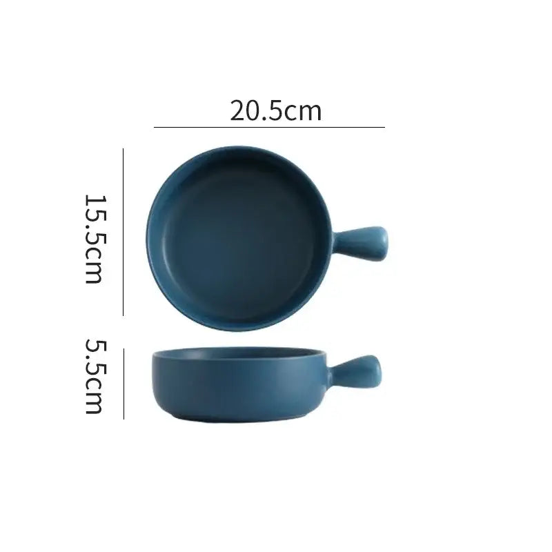 Colorful ceramic single handle salad bowl dining room tableware