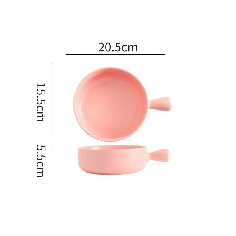 Colorful ceramic single handle salad bowl dining room tableware