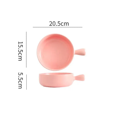 Colorful ceramic single handle salad bowl dining room tableware