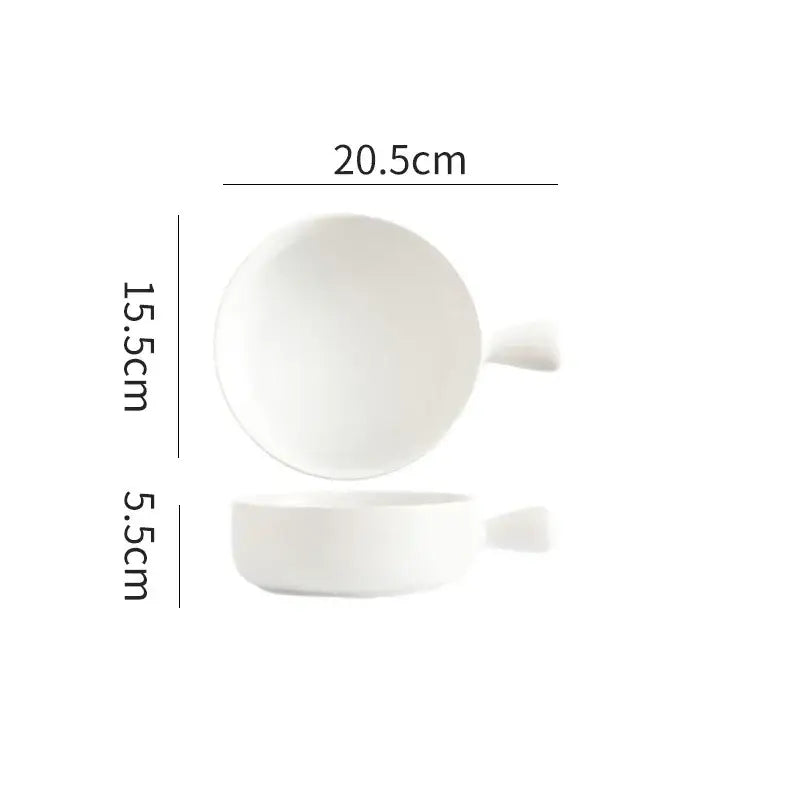 Colorful ceramic single handle salad bowl dining room tableware