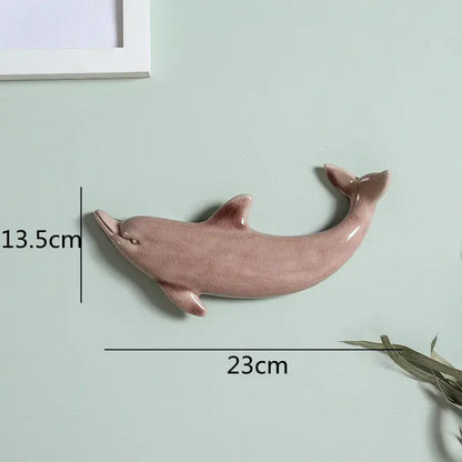 Colorful dolphin fish ocean ceramic wall decoration children's room
