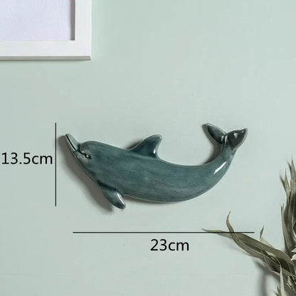 Colorful dolphin fish ocean ceramic wall decoration children's room