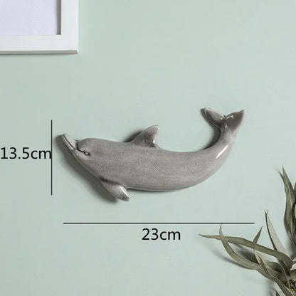 Colorful dolphin fish ocean ceramic wall decoration children's room