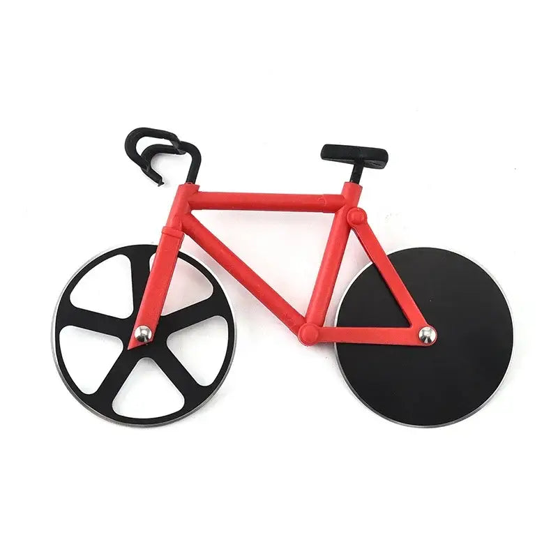 Colorful double wheel bicycle pizza cutter set kitchen tool