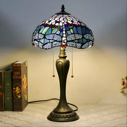 Colorful Dragonfly Tiffany-Inspired Lamp