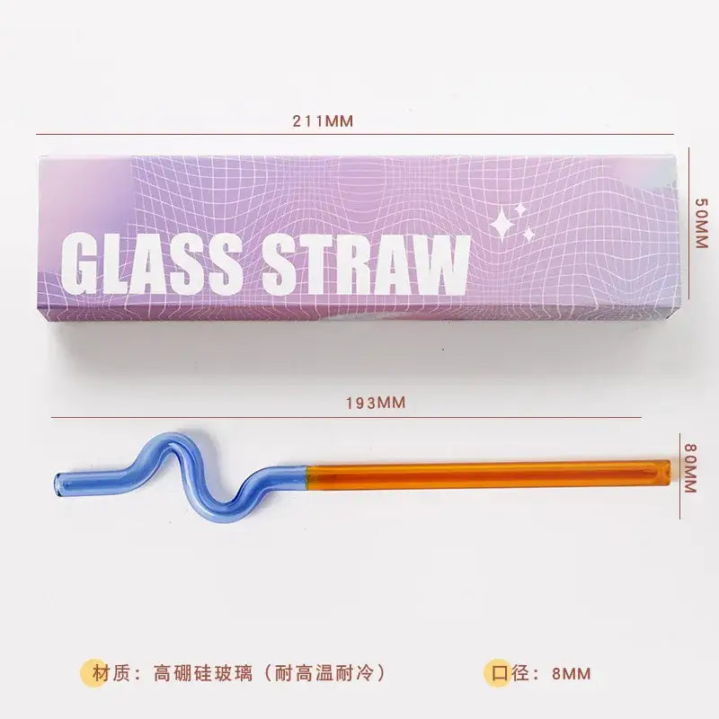 Colorful glass flower handle stir bar kitchen cocktail straw