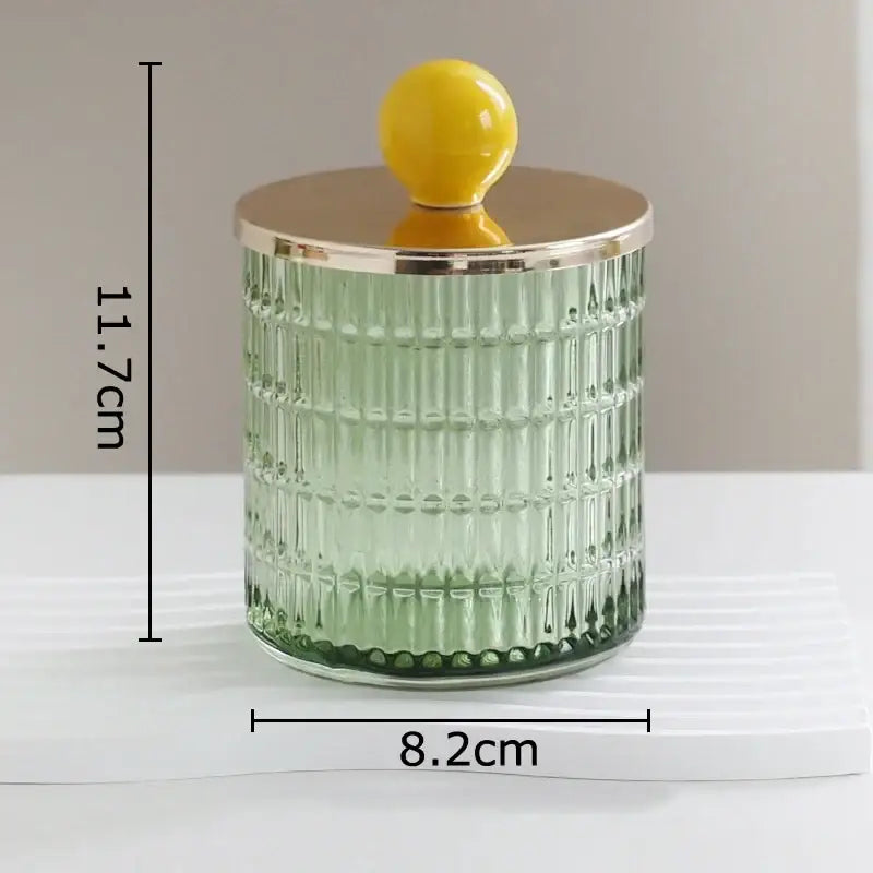 Colorful glass tea canister set with gold ceramic lids kitchen storage jar