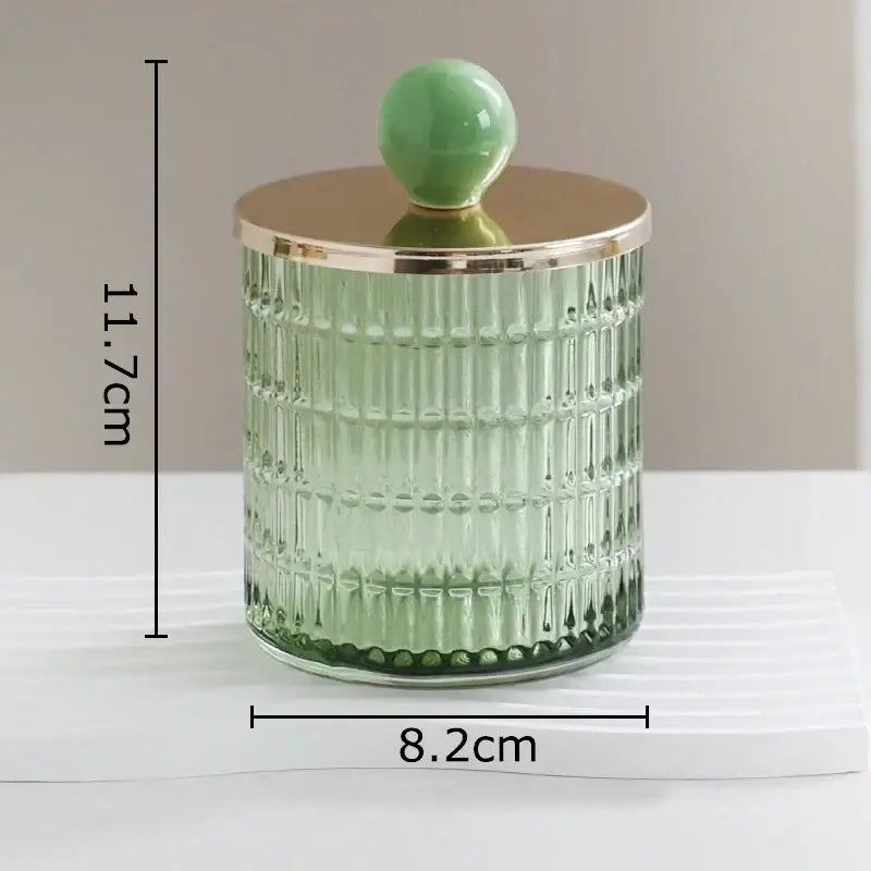 Colorful glass tea canister set with gold ceramic lids kitchen storage jar