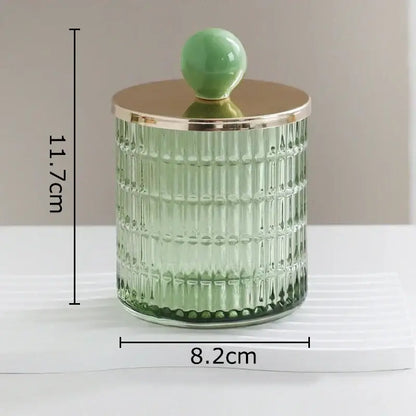 Colorful glass tea canister set with gold ceramic lids kitchen storage jar