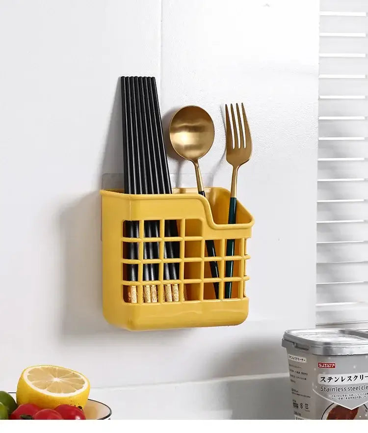 Colorful grid pattern kitchen cutlery storage holder utensil caddy