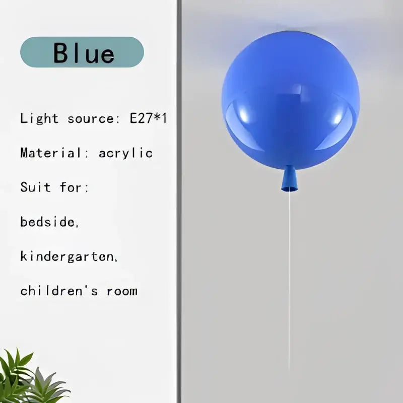 Colorful multi color kids balloon pendant light bedroom led lamp