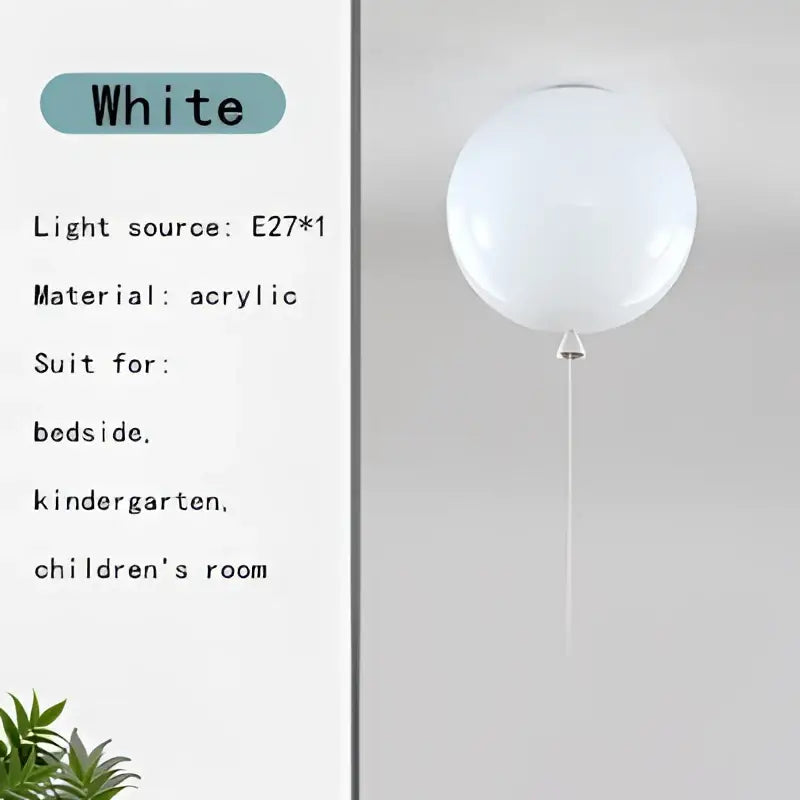 Colorful multi color kids balloon pendant light bedroom led lamp