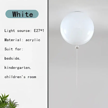 Colorful multi color kids balloon pendant light bedroom led lamp