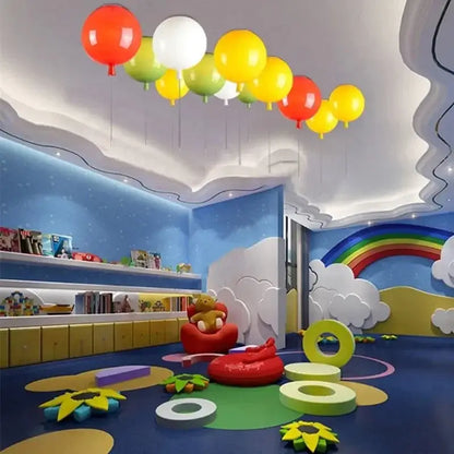 Colorful multi color kids balloon pendant light bedroom led lamp