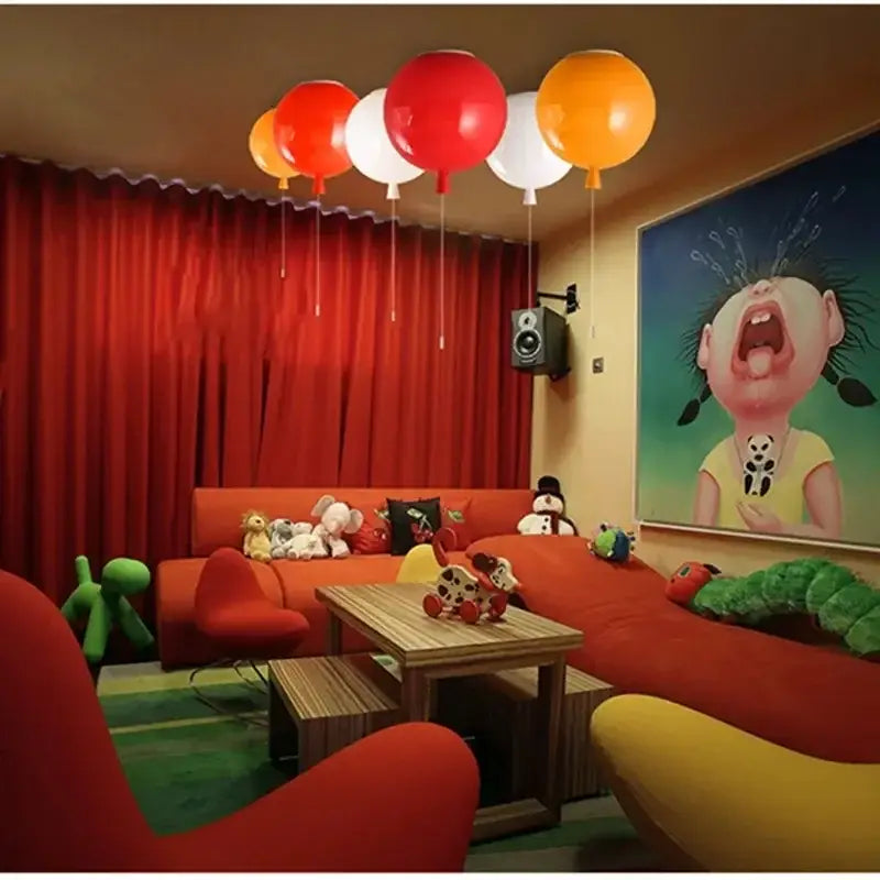 Colorful multi color kids balloon pendant light bedroom led lamp