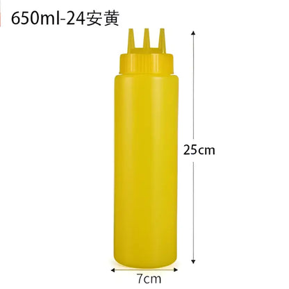 Colorful multi prong condiment squeeze bottle set kitchen sauce dispenser