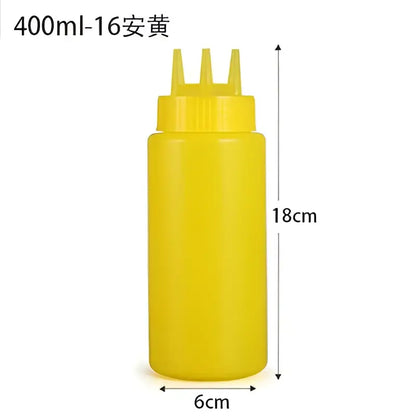 Colorful multi prong condiment squeeze bottle set kitchen sauce dispenser