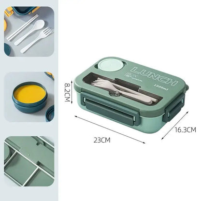 Colorful plastic compartmentalized lunch box set kitchen bento container