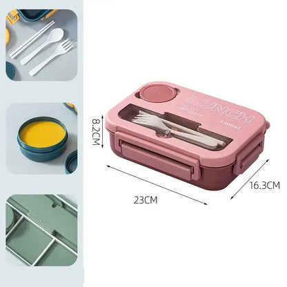 Colorful plastic compartmentalized lunch box set kitchen bento container