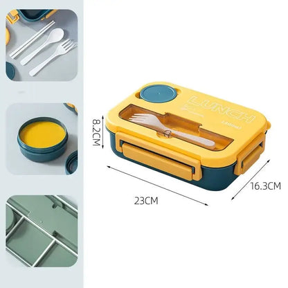 Colorful plastic compartmentalized lunch box set kitchen bento container