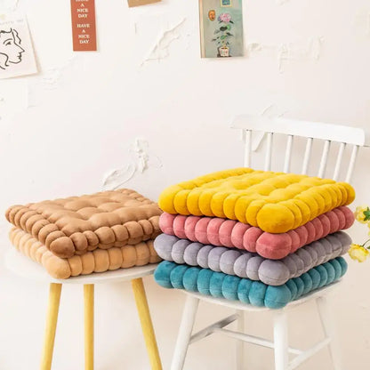 Colorful quilted cookie biscuit cushion living room square pillow