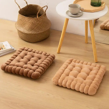 Colorful quilted cookie biscuit cushion living room square pillow