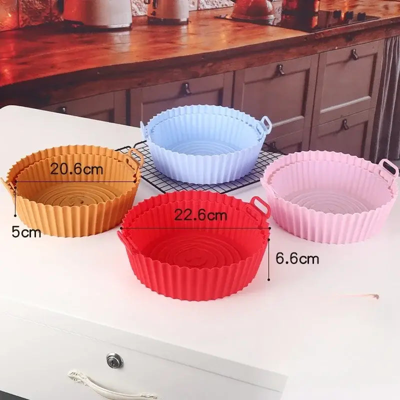 Colorful silicone basket trays set kitchen baking grill pan