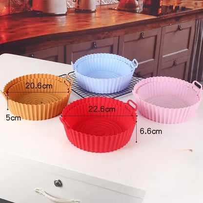 Colorful silicone basket trays set kitchen baking grill pan