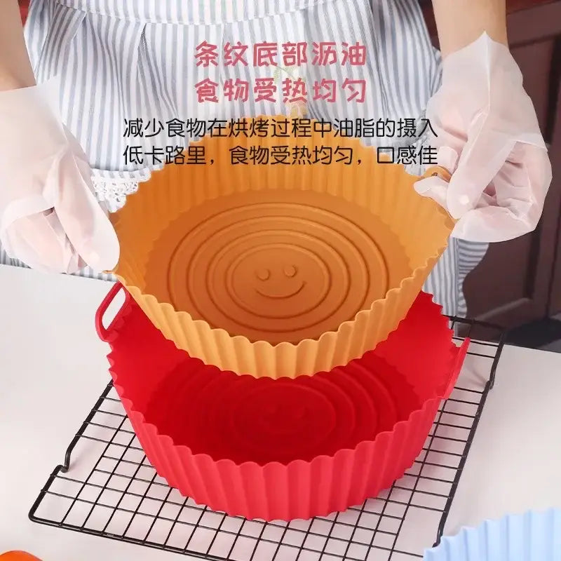 Colorful silicone basket trays set kitchen baking grill pan
