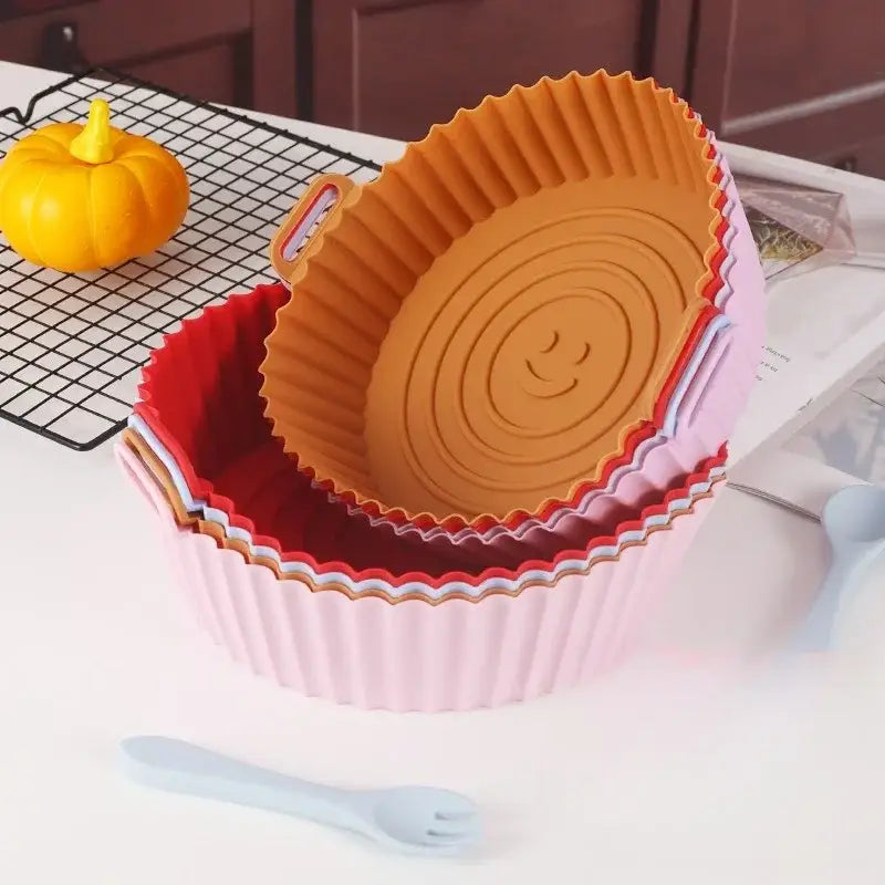 Colorful silicone basket trays set kitchen baking grill pan