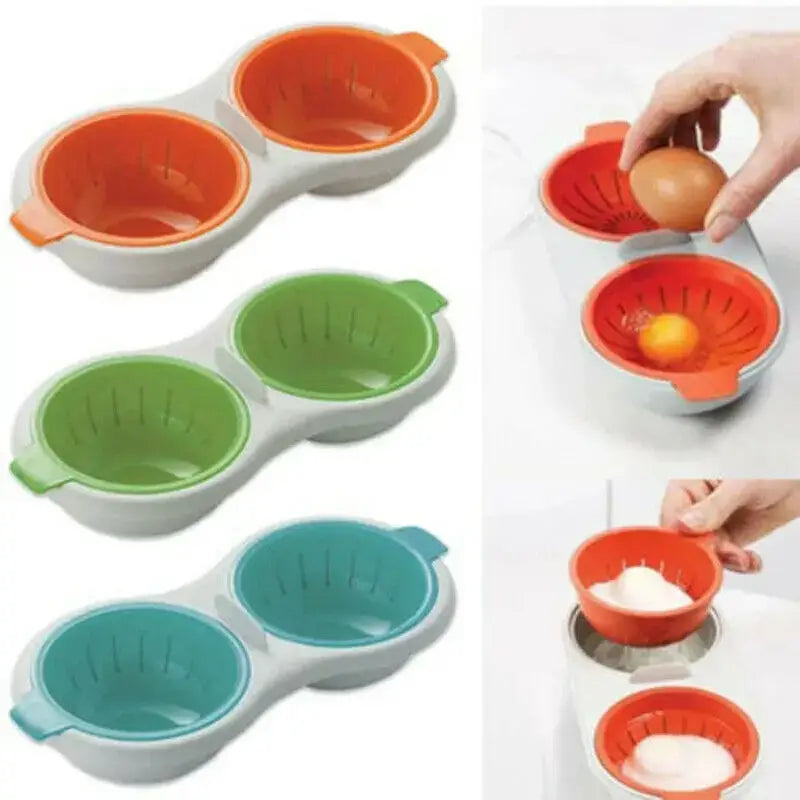 Colorful silicone double layer egg boiler silicone – kitchen tool
