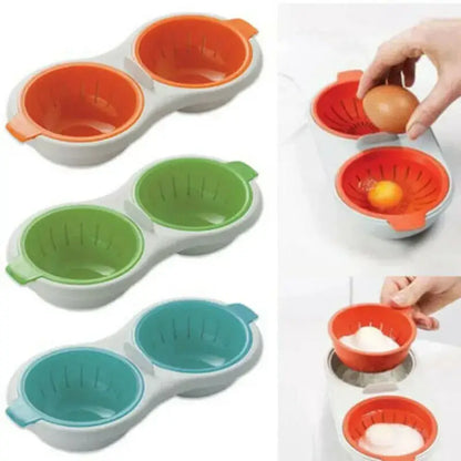 Colorful silicone double layer egg boiler silicone – kitchen tool