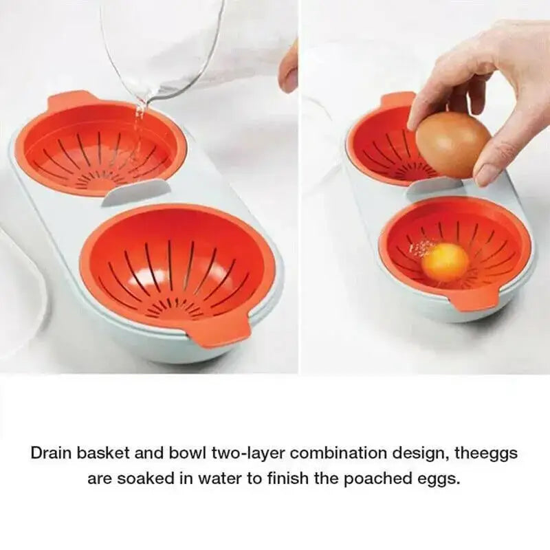 Colorful silicone double layer egg boiler silicone – kitchen tool