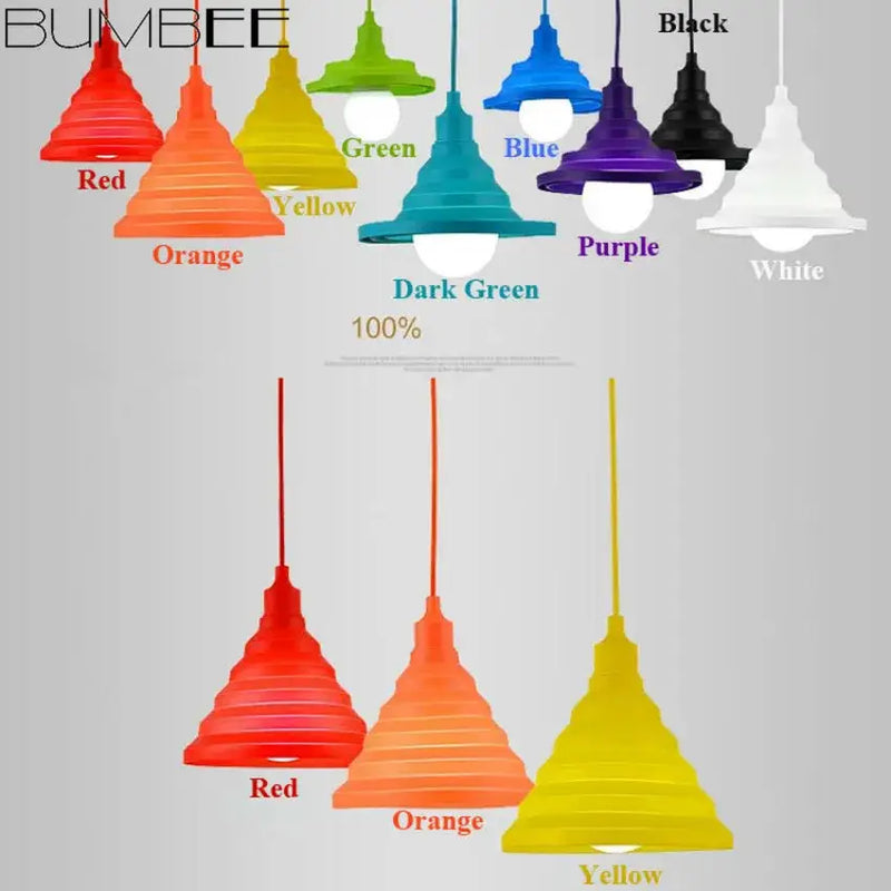 Colorful silicone pendant light for living room decor