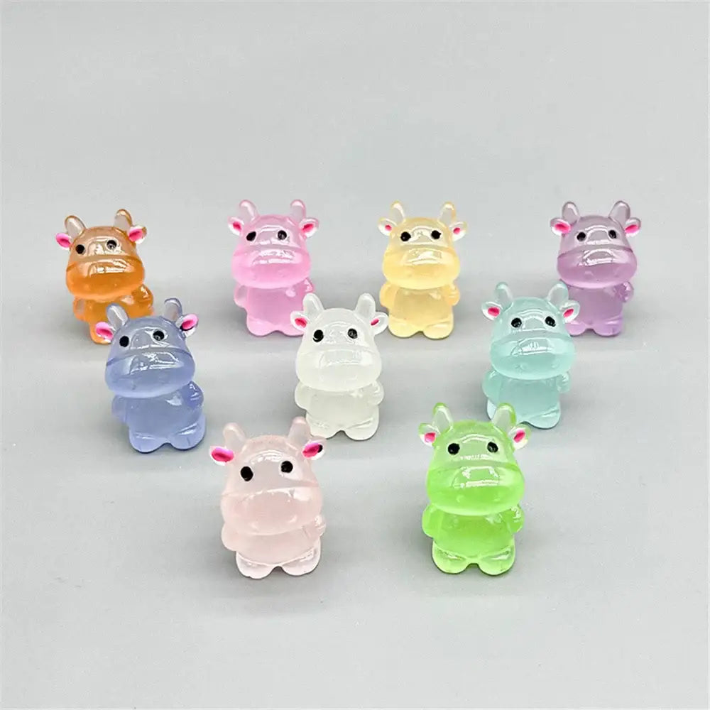 Colorful translucent micro rabbit figurine bedroom decor ornament
