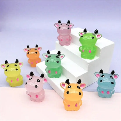 Colorful translucent micro rabbit figurine bedroom decor ornament