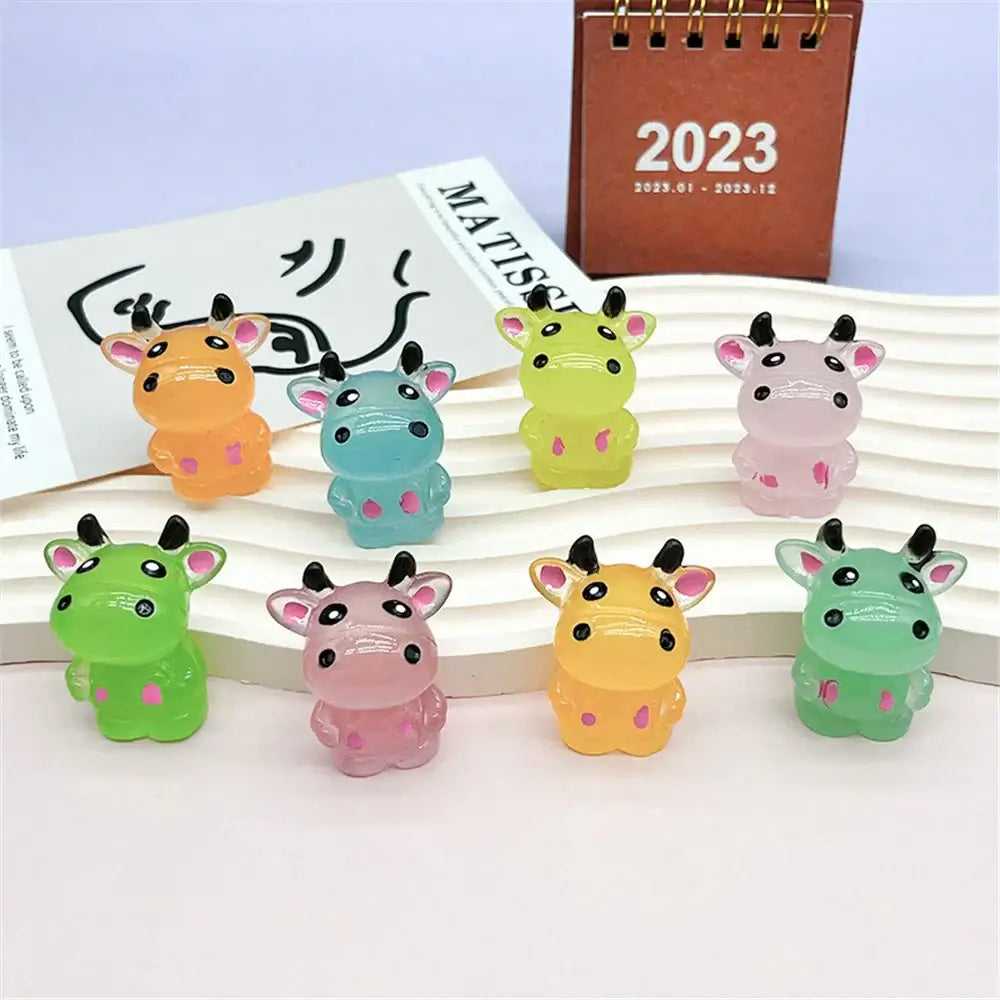 Colorful translucent micro rabbit figurine bedroom decor ornament
