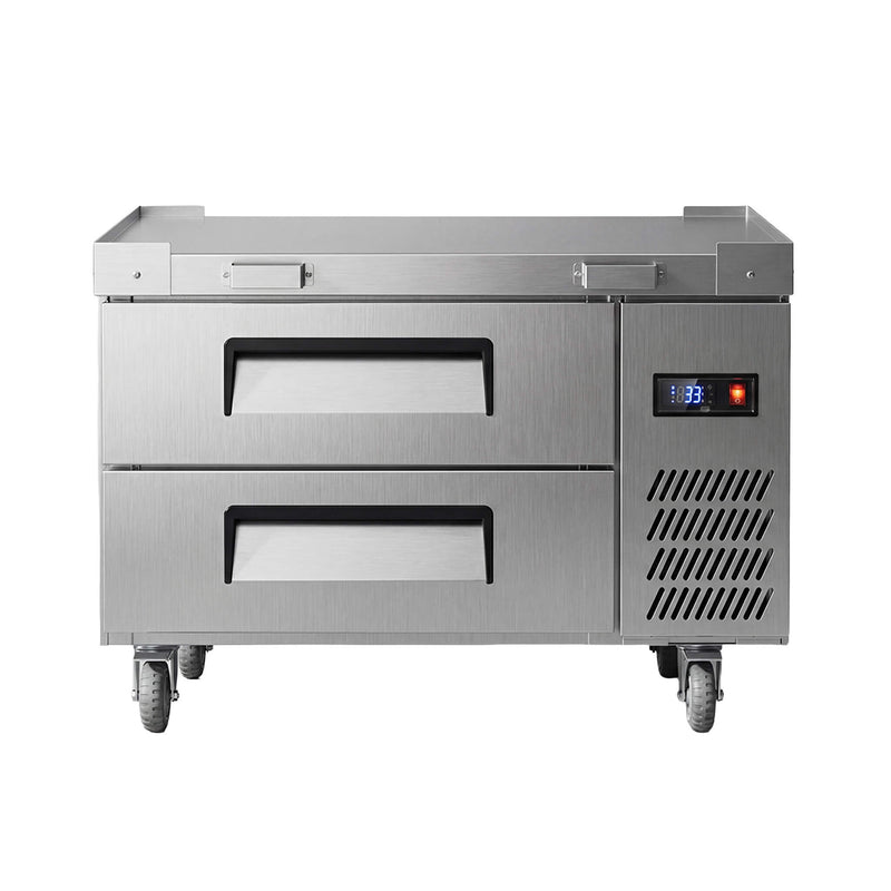 Commercial Double Drawer Undercounter Worktop Fridge With Chef Base & Wheels (SAK80596)